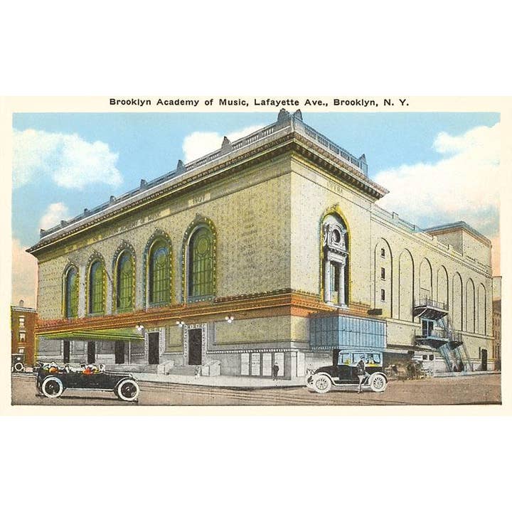 Cartolina NY-354 Brooklyn Academy of Music, New York City per la vendita all'ingrosso da parte di Found Image Press