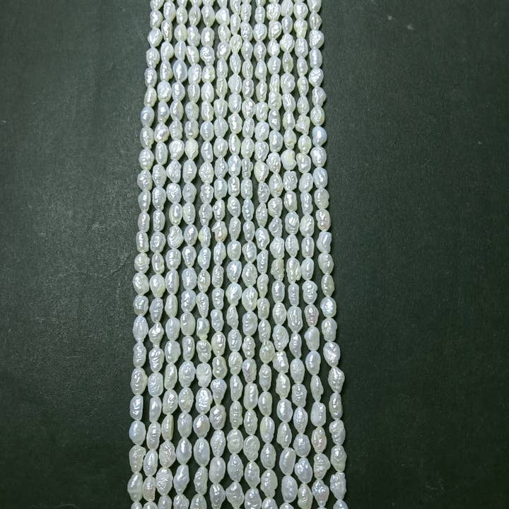 Rishi Jewelry - Wholesale Beads - Fresh Water Smooth Rice Pearl Beads for Jewelry Making2