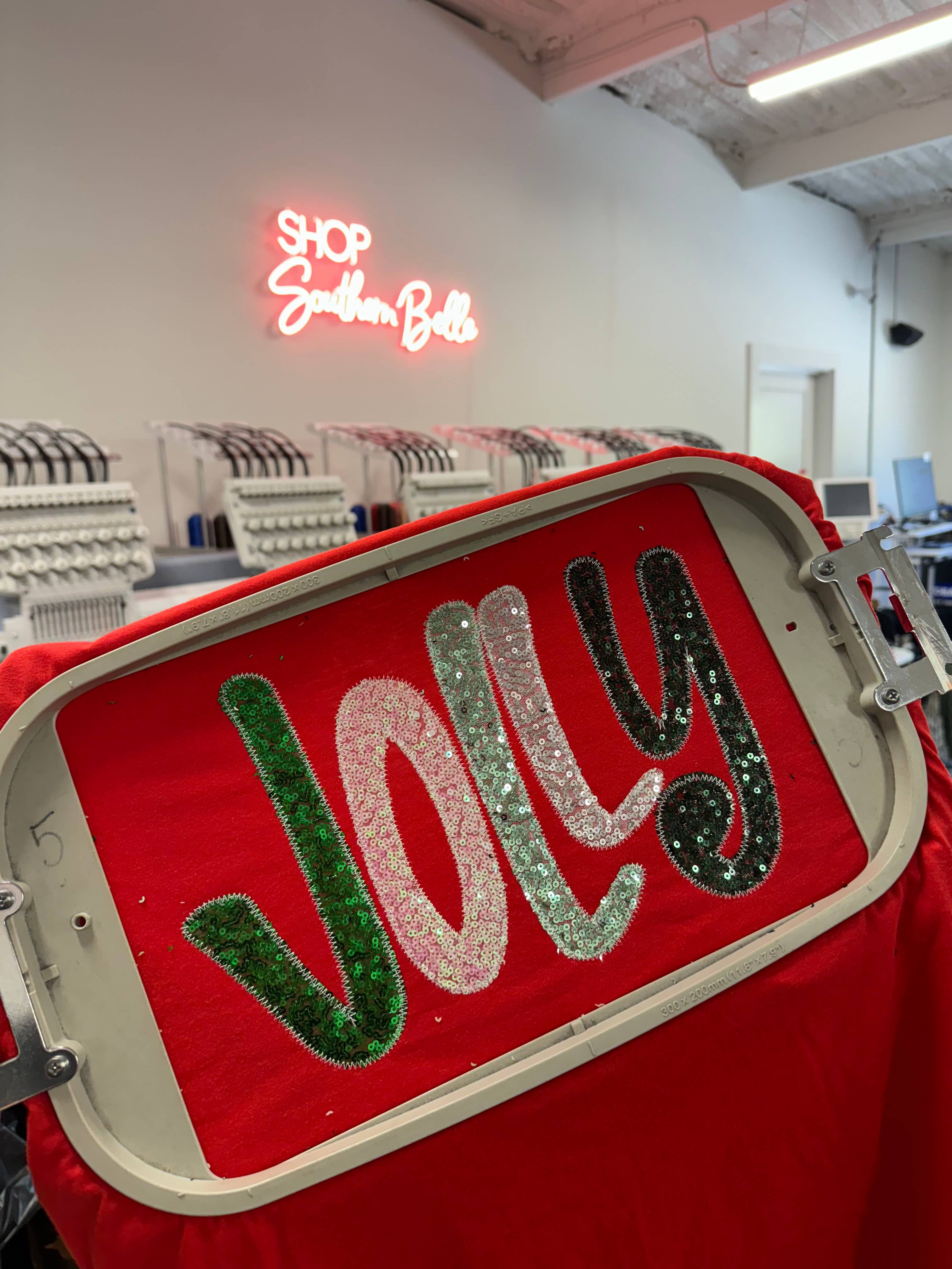 Shop Southern Belle - Wholesale T-Shirt - Women's - Red Jolly Merry (Christmas) Short Sleeve2