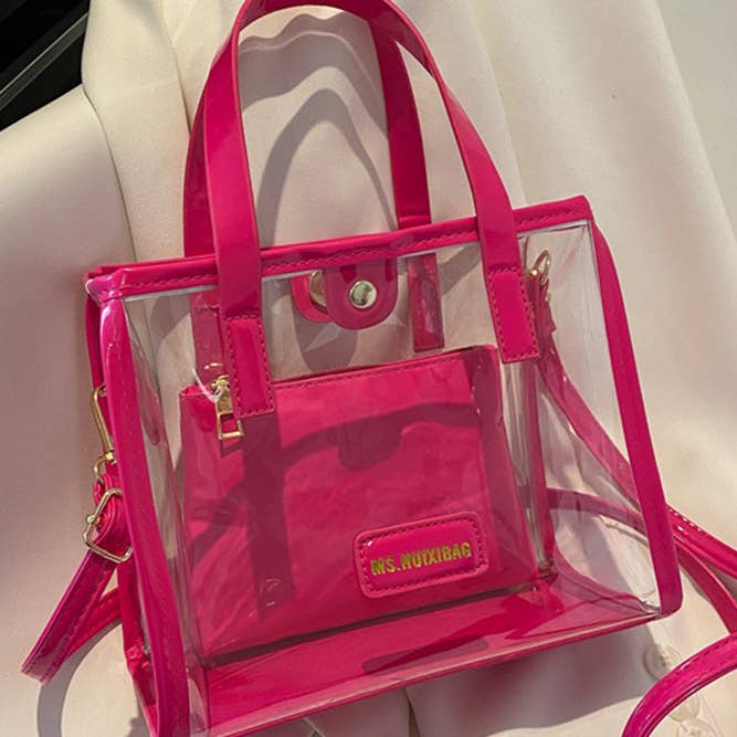 UNISHE - Wholesale Crossbody Bag - Women's - Clear PVC Crossbody Tote Bag MOQ 3pcs ZK17086