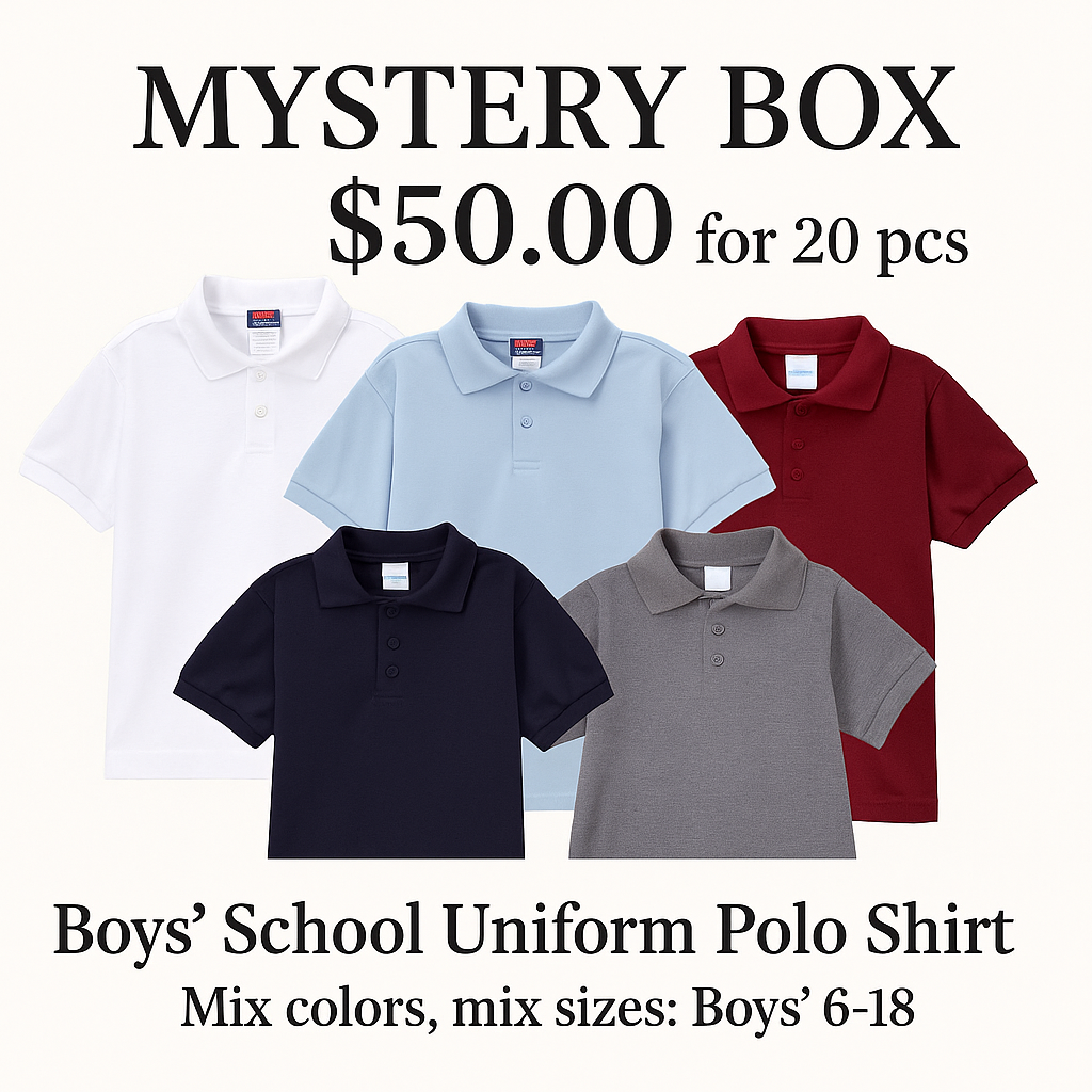 iGirlDress - Wholesale T-Shirt - Kids - Mystery Box – Boys’ School Uniform Polo Shirt (20 Pieces) 0