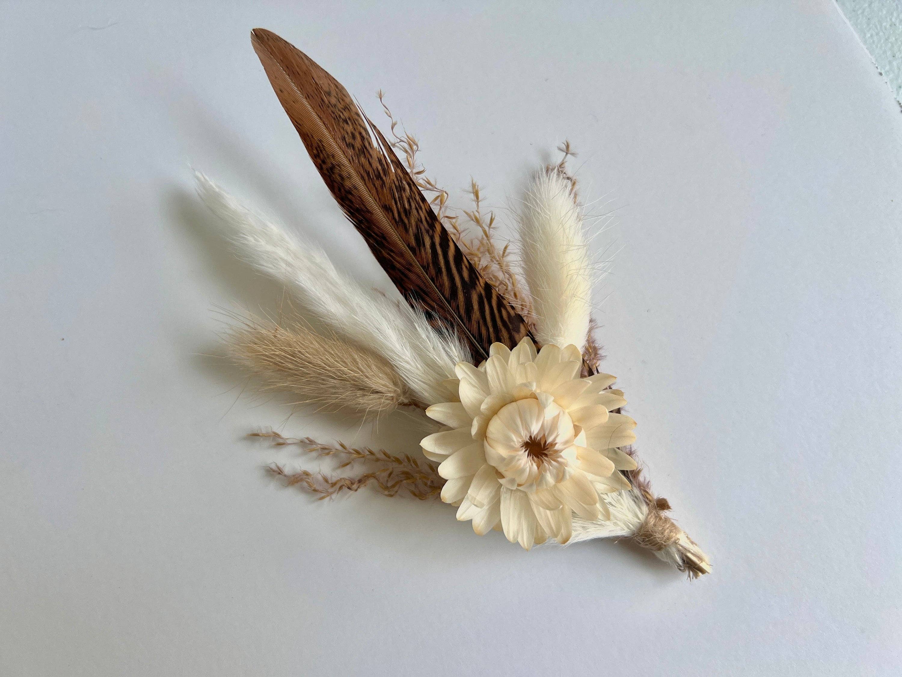 Withered Whimsy - Wholesale Hat Accessory - Women's - Hat feathers - Strawflower and feather2