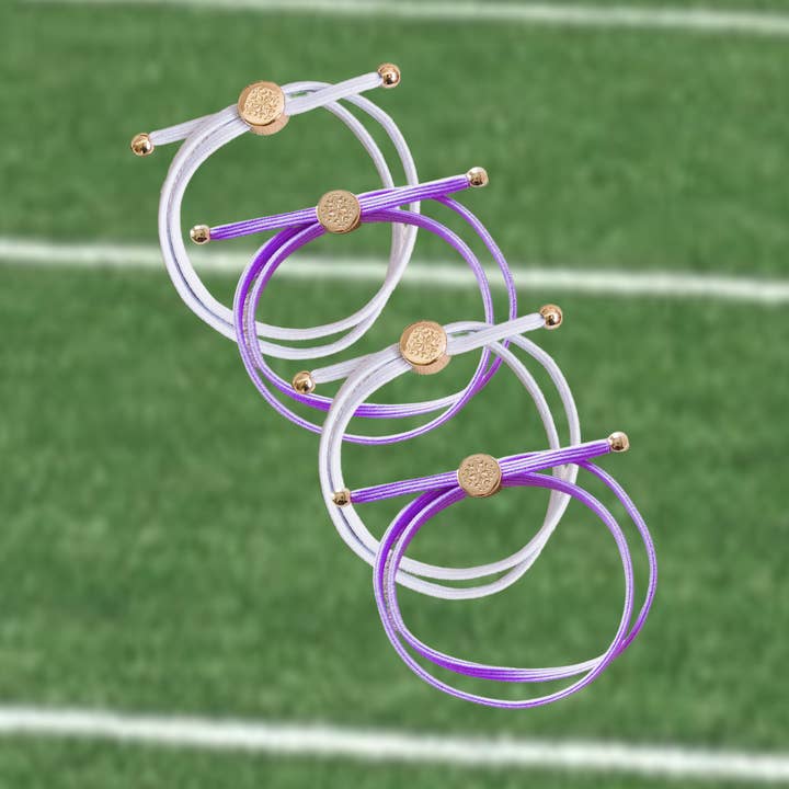 Skinny Hair Tie Set - Purple / White for wholesale by Smith and Co. Design