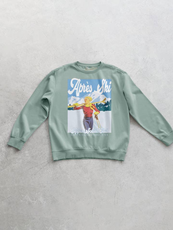 The Clandestine Underground - Wholesale Graphic Sweatshirt - Unisex - Apres Ski, Aspen Social Club Oversized 90's Sweatshirt