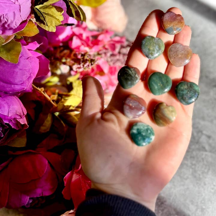 Mandala Gems - Vendita all'ingrosso Pietra/cristallo spirituale - Cuori di Cristallo da 2 cm per San Valentino, Scegli tra Diaspro Rosso, Fluorite, Corniola, Quarzo Rosa, Agata Muschiata, Giallo2