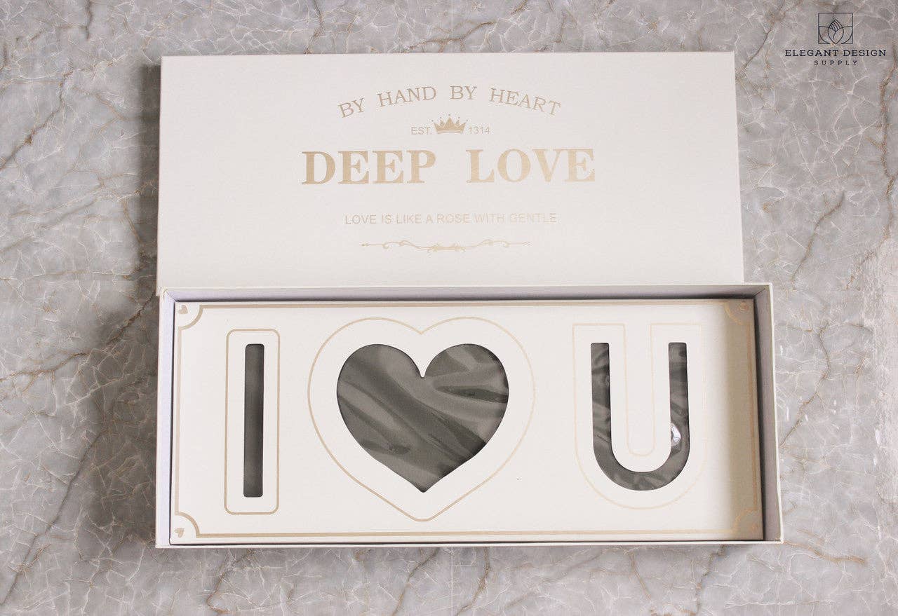 Elegant Design Supply - Vente Coffrets cadeaux - Coffret cadeau Deep Love I Love You en forme de fleur avec mousse et doublure5