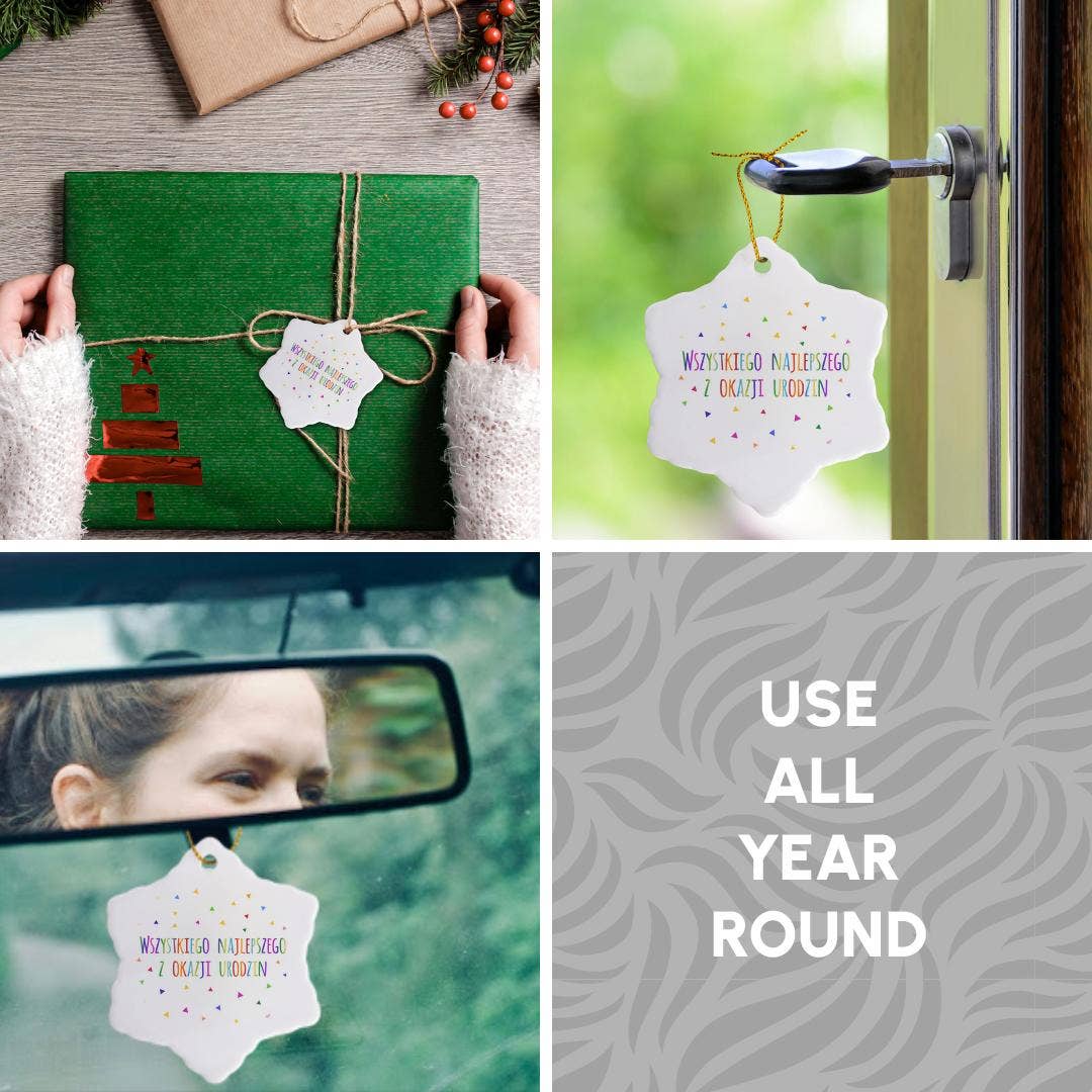 3dRose – wholesale Ornament – 3dRose, Wszystkiego najlepszego z okazji urodzin - Happy Birthday in Polish, Ornament11