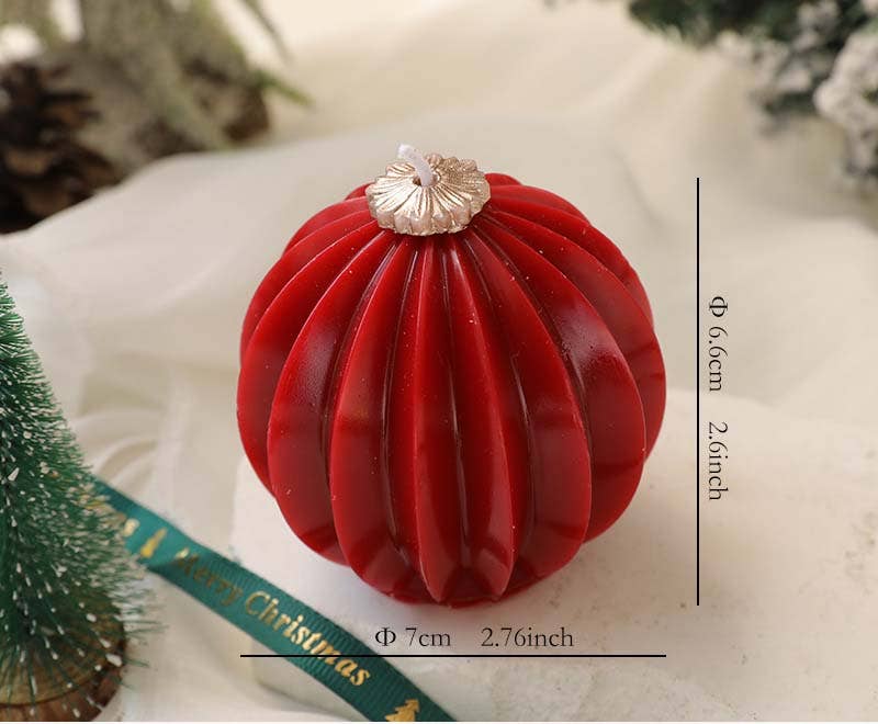Candles Meta - Wholesale Novelty Candle - Christmas Pleated Ball Home Ambience Decor Scented Candle1