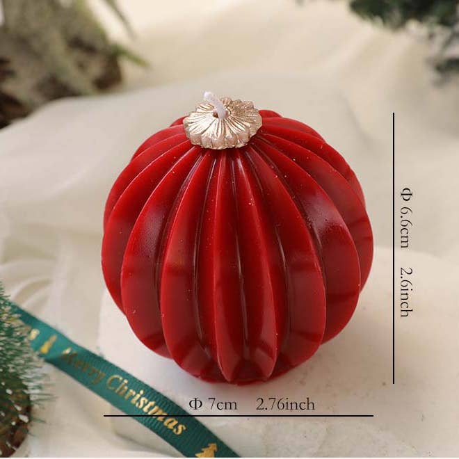 Candles Meta - Wholesale Novelty Candle - Christmas Pleated Ball Home Ambience Decor Scented Candle1