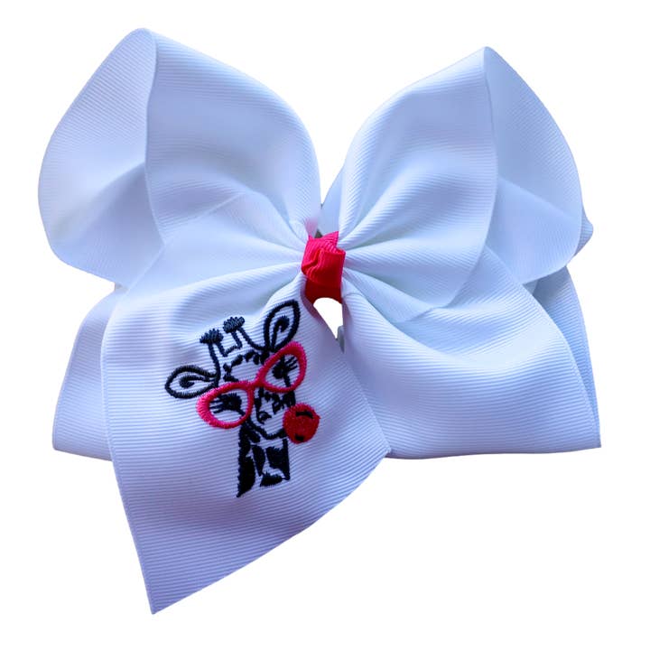 Giraffe Embroidered Bow for wholesale by The Solid Bow