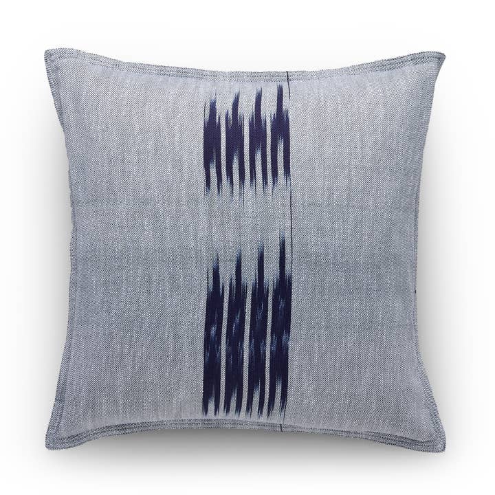Peshtemal Cotton Ikat Pillow, Navy for wholesale by KUTNİA