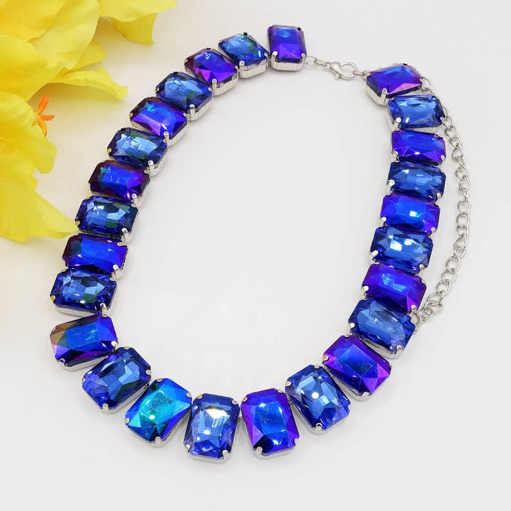 Daemon srls - Wholesale Beaded/Pearl Necklace - MARGOT collier con pietre sfaccettate - silver44