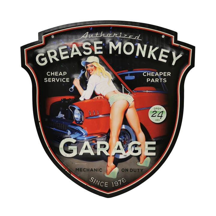 Plaque en étain Grease Monkey pour la vente par Boxman