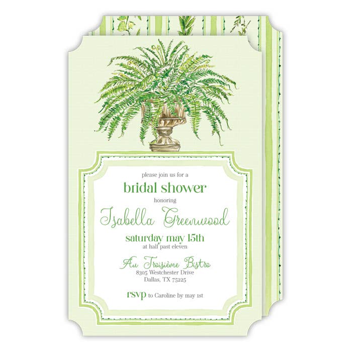 Fern with Fancy Lime Green Border Large Flat Die-Cut for wholesale by RosanneBeck Collections