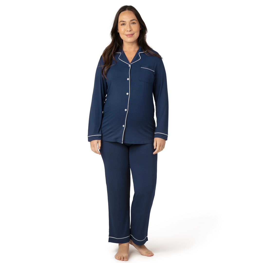 Kindred Bravely - Wholesale Sleepwear Set - Women's - Clea Bamboo Classic Long Sleeve Maternity & Nursing Pajama13