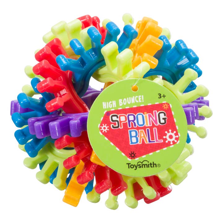 Toysmith - Wholesale Classic Toy - Kids - Sproing Ball, Spheres Of Gears, Hi Bounce, Colors Vary5
