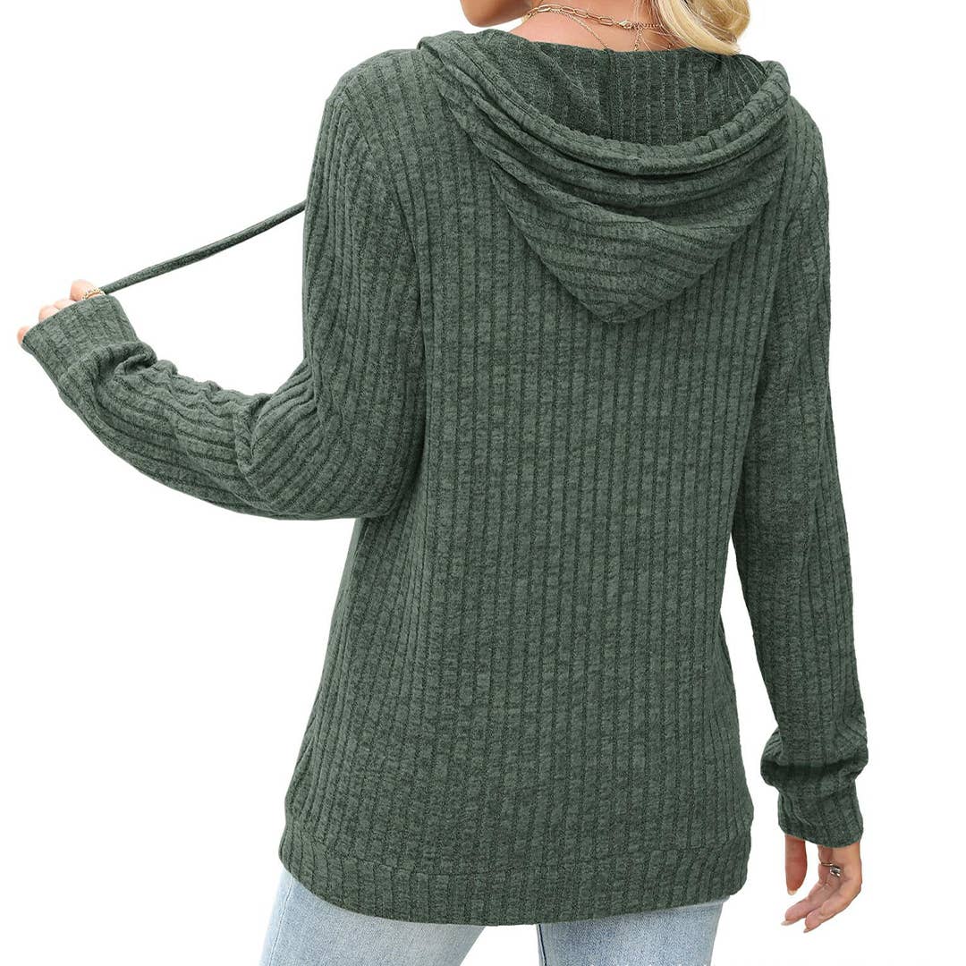 UNISHE – Hoodie – Mulher por atacado – Camisola com Capuz de Manga Comprida em Cor Sólida para Outono ZK35617