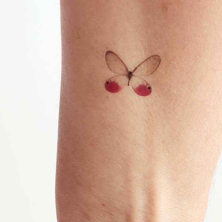 encredelicate - Wholesale Temporary Tattoo - 4 pink butterflies temporary tattoo3