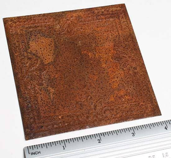 Factory Direct Craft - Wholesale Craft Supplies - 4" Rusty Tin Dots and Shells Embossed Ceiling Tile 2