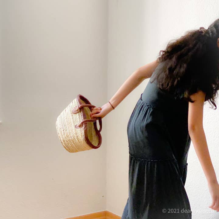 dear Morocco - Wholesale Beach Bag - French market basket // Moroccan bag / with leather handle