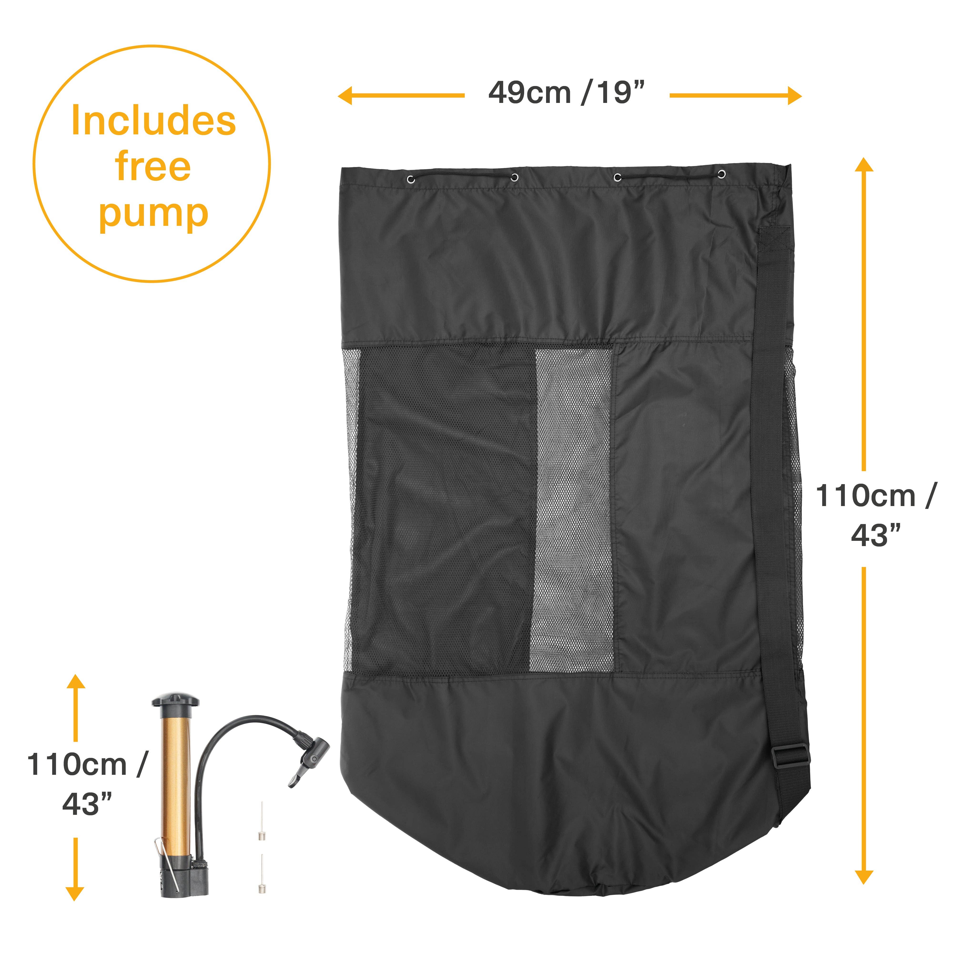 Bramble – wholesale Sports ball – Extra Large Drawstring Ball Bag with Adjustable Straps & Ball Pump1