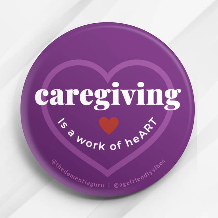 Caregiving is a work of heART, Caregiver Appreciation Pin-Ba for wholesale by Age-Friendly Vibes