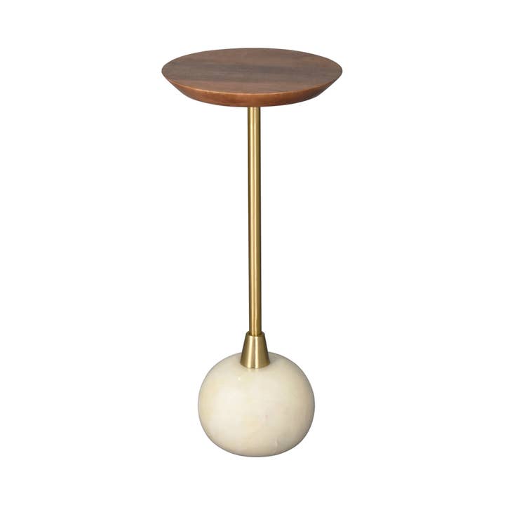 LR Home - Wholesale Side Table - Modern Mango Wood and Marble Accent Drink Table3