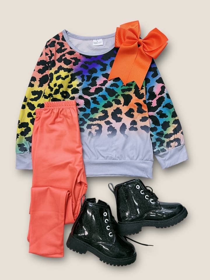 Kids Charm Online - Vente Sweat-shirt – enfant - (FILLES). Top tie-dye à imprimé animalier. LC-TP-20218565-MAI2