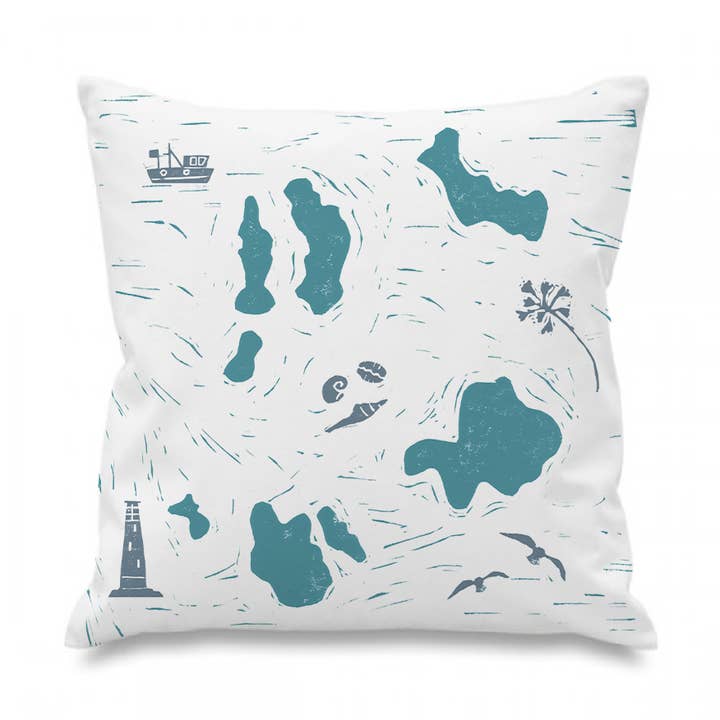 Isles of Scilly Cushion for wholesale by Holly Woodman Textiles