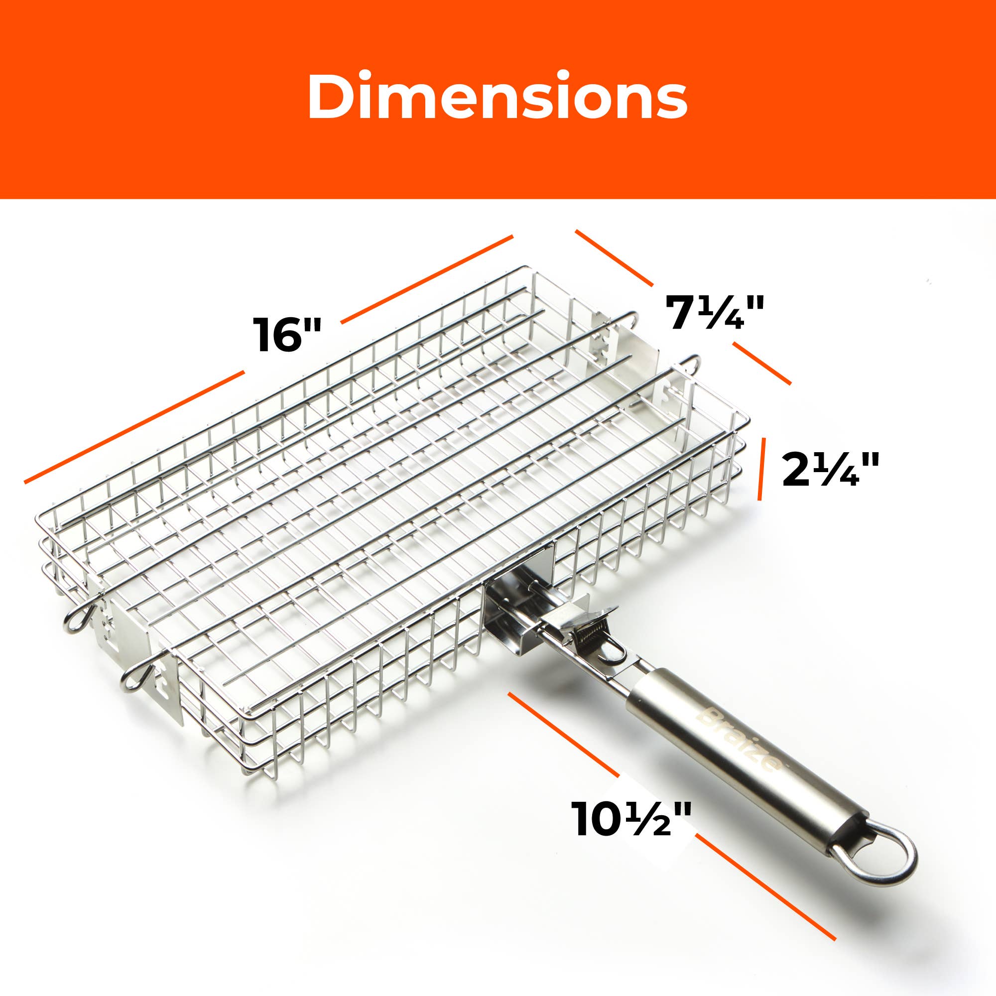 Braize – wholesale Outdoor grill tools – Adjustable Grill Basket Set w/ Handle Sponge & Basting Brush5