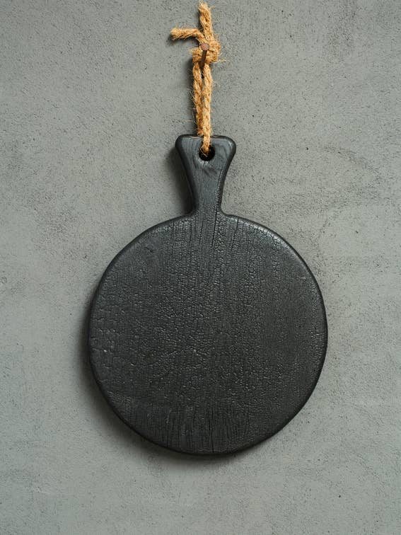 Tagliere per pizza Black Edition in legno bruciato per la vendita all'ingrosso da parte di Laura Living Style