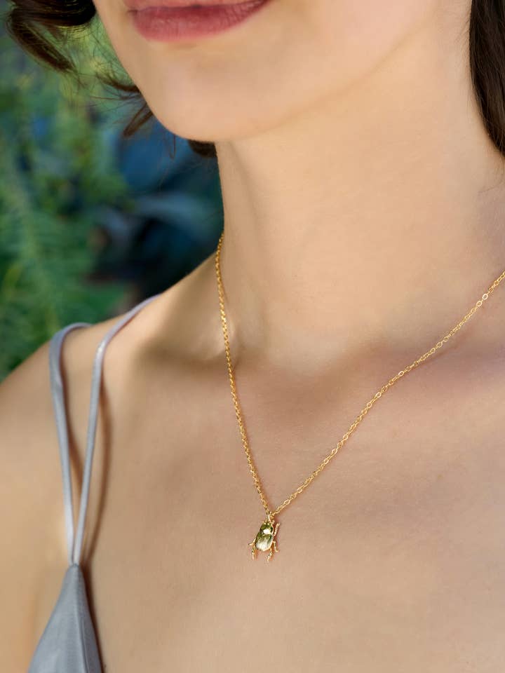 Fortune Beetle Necklace for wholesale by Peter and June