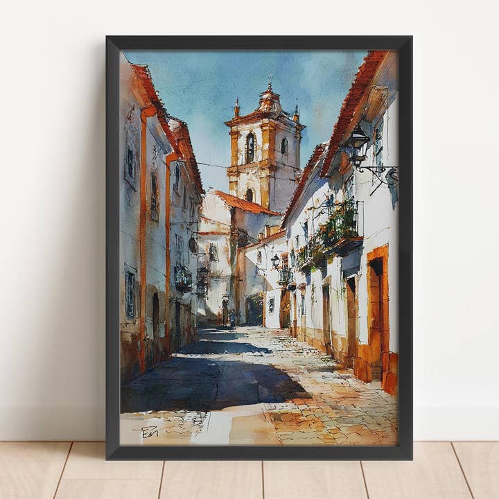 Évora, Portugal – Impression d'art aquarelle pour la vente par Premium Travel Art