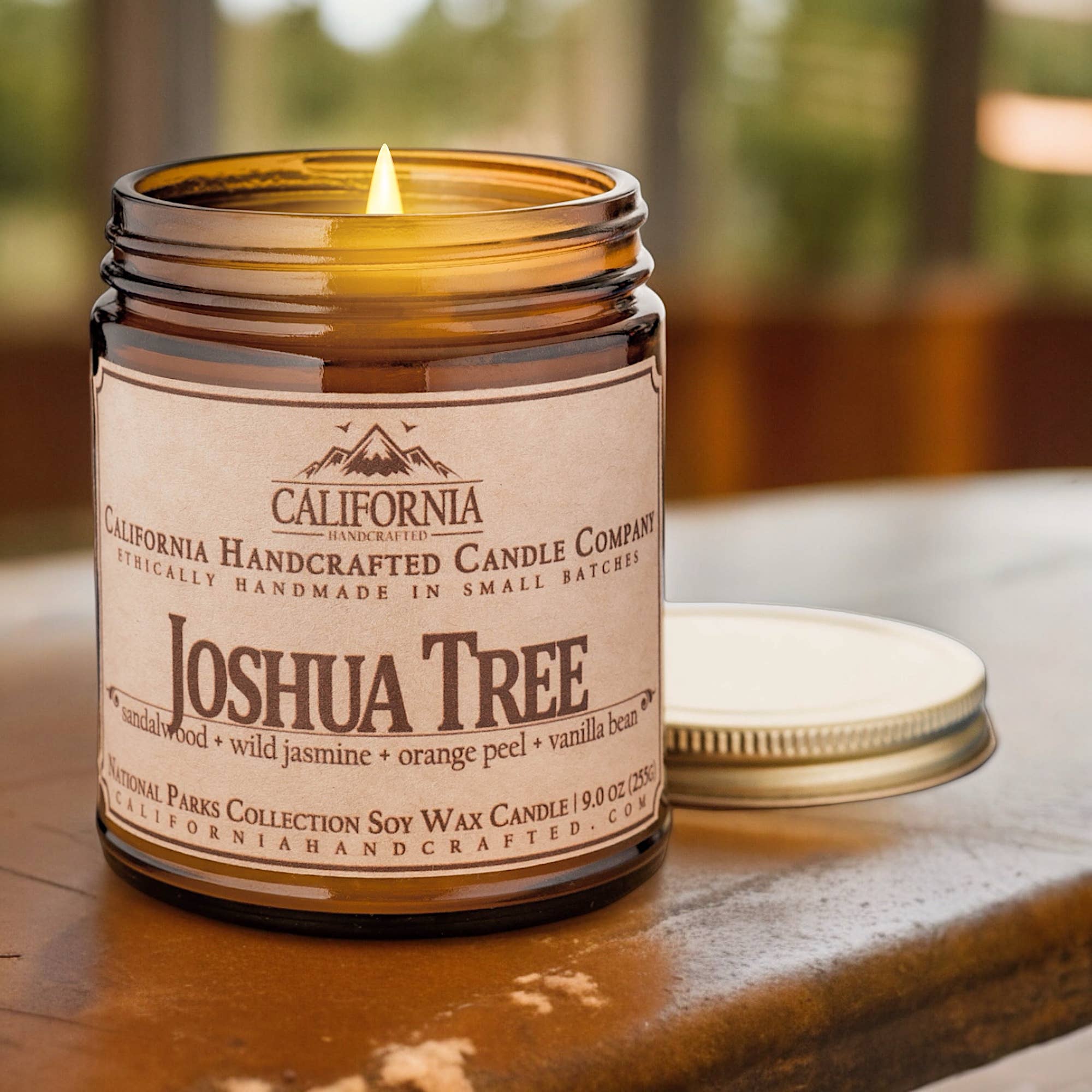 California Handcrafted - Wholesale Jar/Filled Candle - Joshua Tree National Park Coconut Apricot Jar Candle1