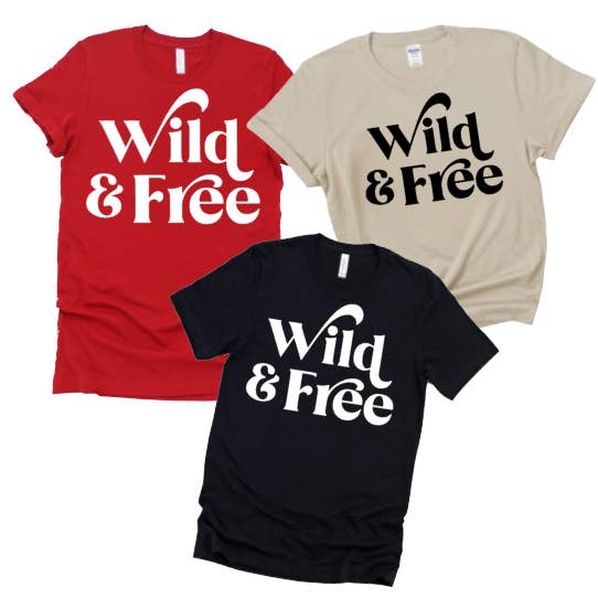 The Candy Collections - Wholesale Screen Printed T-Shirt - Women's - Wild & Free - T-Shirt