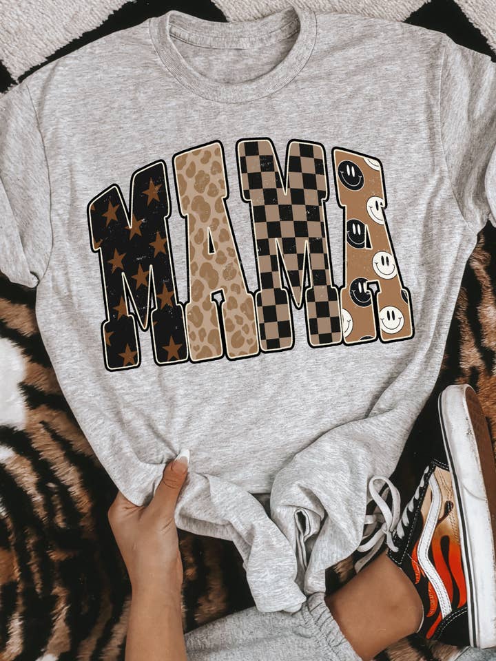 Mama logo shirt for wholesale by The wild honeys co