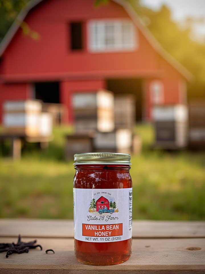 Vanilla Bean Honey - 11 oz for wholesale by State 28 Farm
