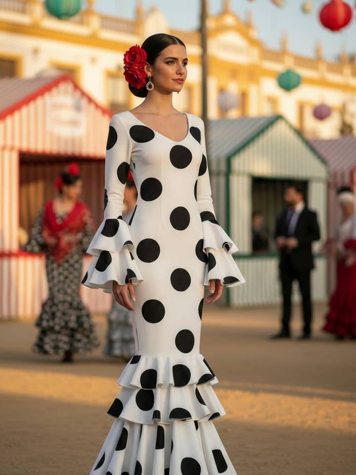 BLANK FLAMENCA WHITE DRESS EMMA WU DESIGN X FLAMENCA 21045 for wholesale on Faire0