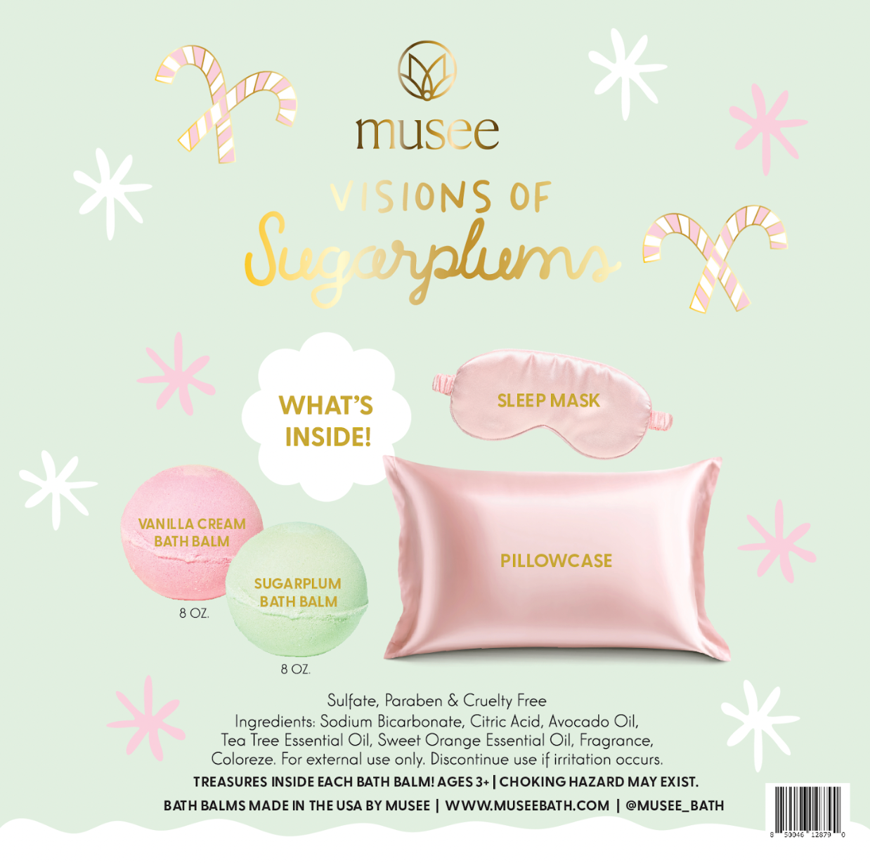 Musee - Wholesale Bath & Body Set - Visions of Sugarplums Bath Balm & Eye Mask Set4