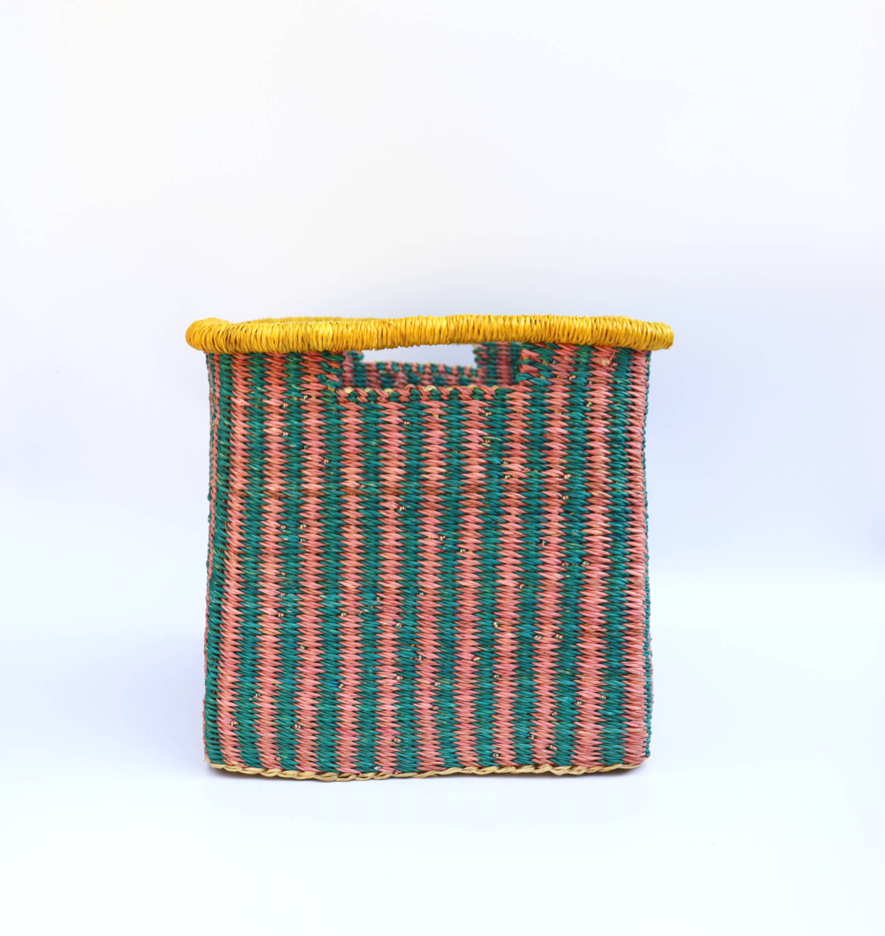 The Bam's Art Shop - Wholesale Basket - Turquoise, Pink, Yellow Rectangle Storage Basket0