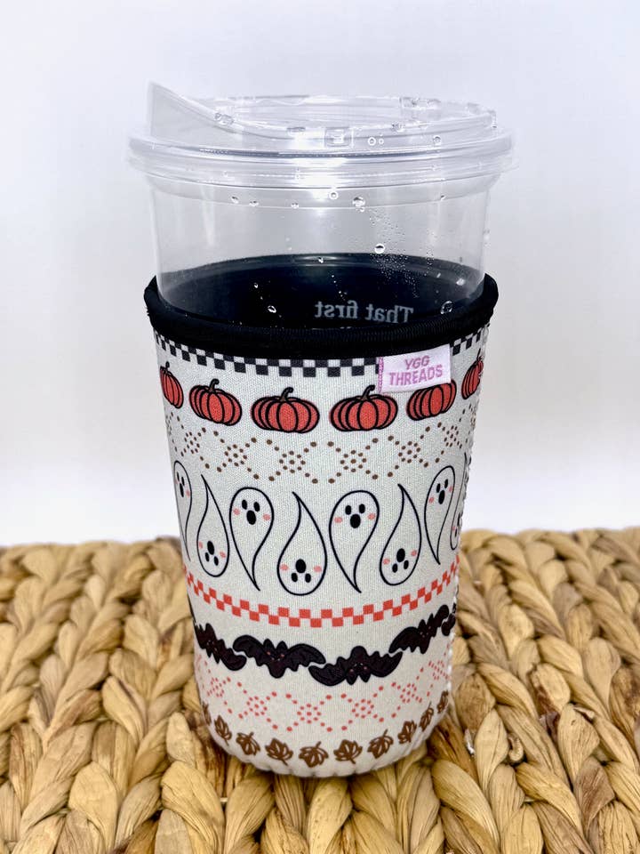 Halloween Quilt Iced Coffee Drink Sleeve- Medium for wholesale by YGG Threads