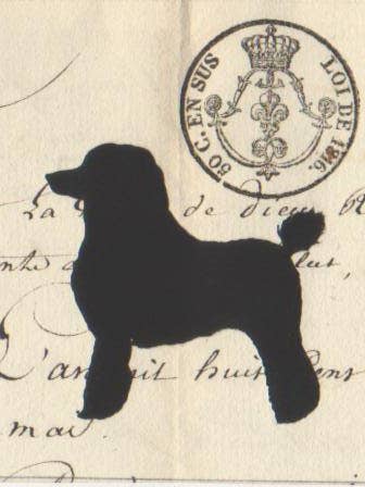 Ornement caniche - Ruban rouge pour la vente par Silhouettes and More