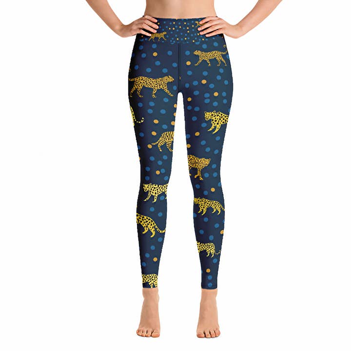 Yoga-legging met hoge taille in Leopards Land voor wholesale door Jessie Zhao New York