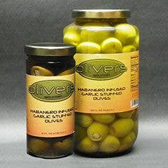 Habanaro Infused, Garlic Stuffed Olives for wholesale by Olivers Gourmet Company