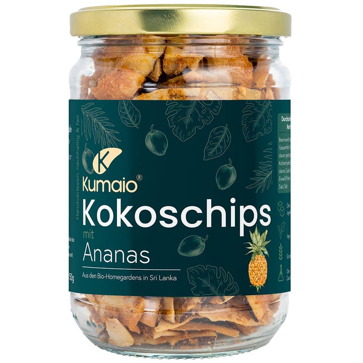 Kumaio® - Wholesale Chips - Organic pineapple coconut chips - 150 g