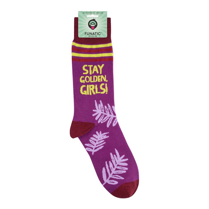 Funatic - About Face Designs - Nice Enough Merch Co - Wholesale Socks - Unisex - Stay Golden Girls Socks - Closeout | Funatic