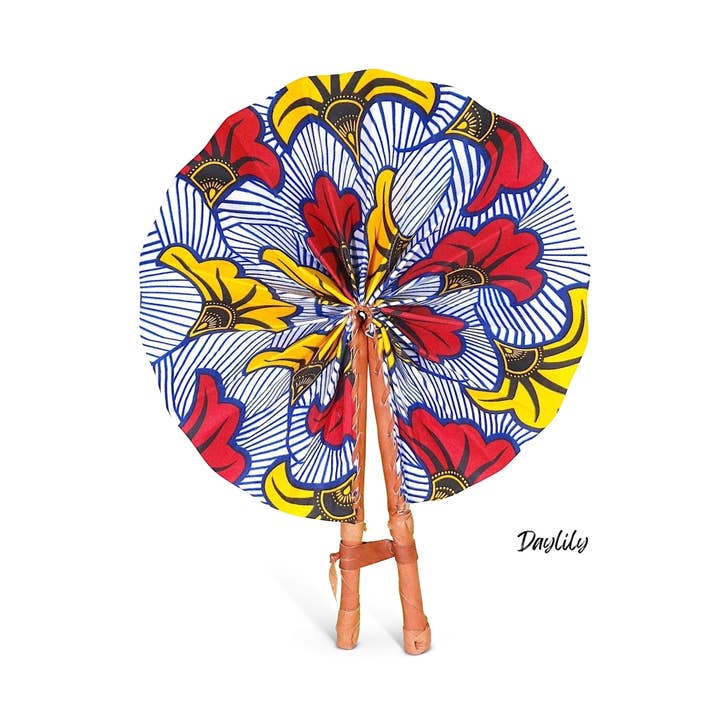 Ti-a Woven Goods - Wholesale Handheld Folding Fan - African Fabric Fan31