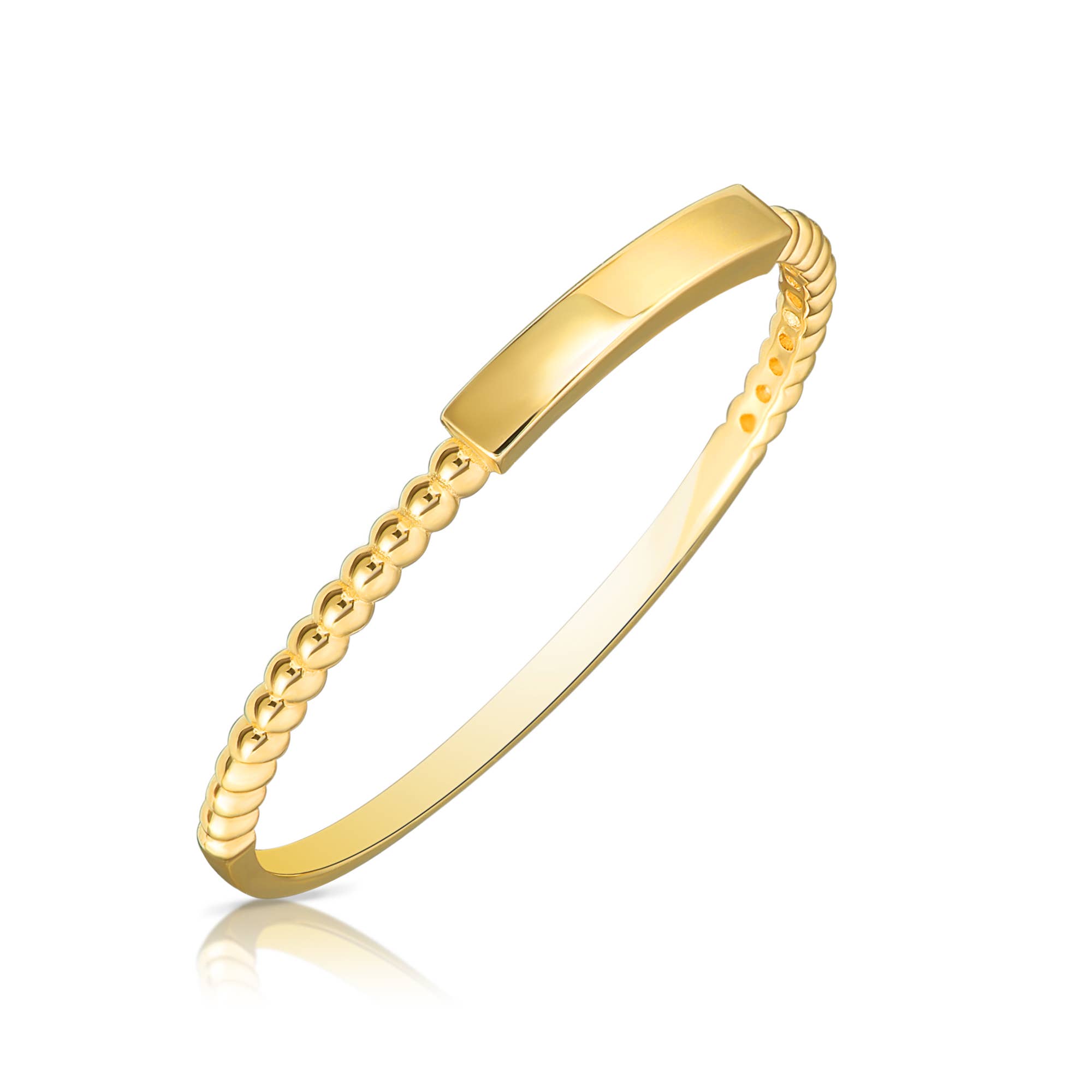 NY Gold & Silver Trading Inc. - Wholesale Band/Stacked Ring - Solid 14K Gold Bar Style Ring0