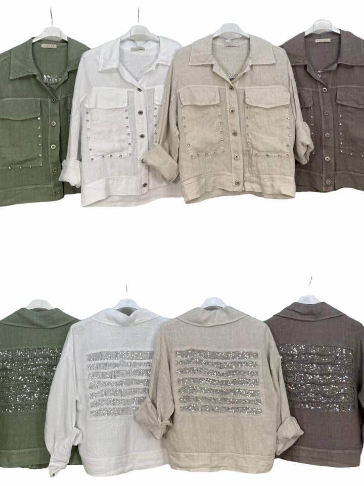 Veste en lin pour femme FC-45410 pour la vente par CENTO UNO ITALY