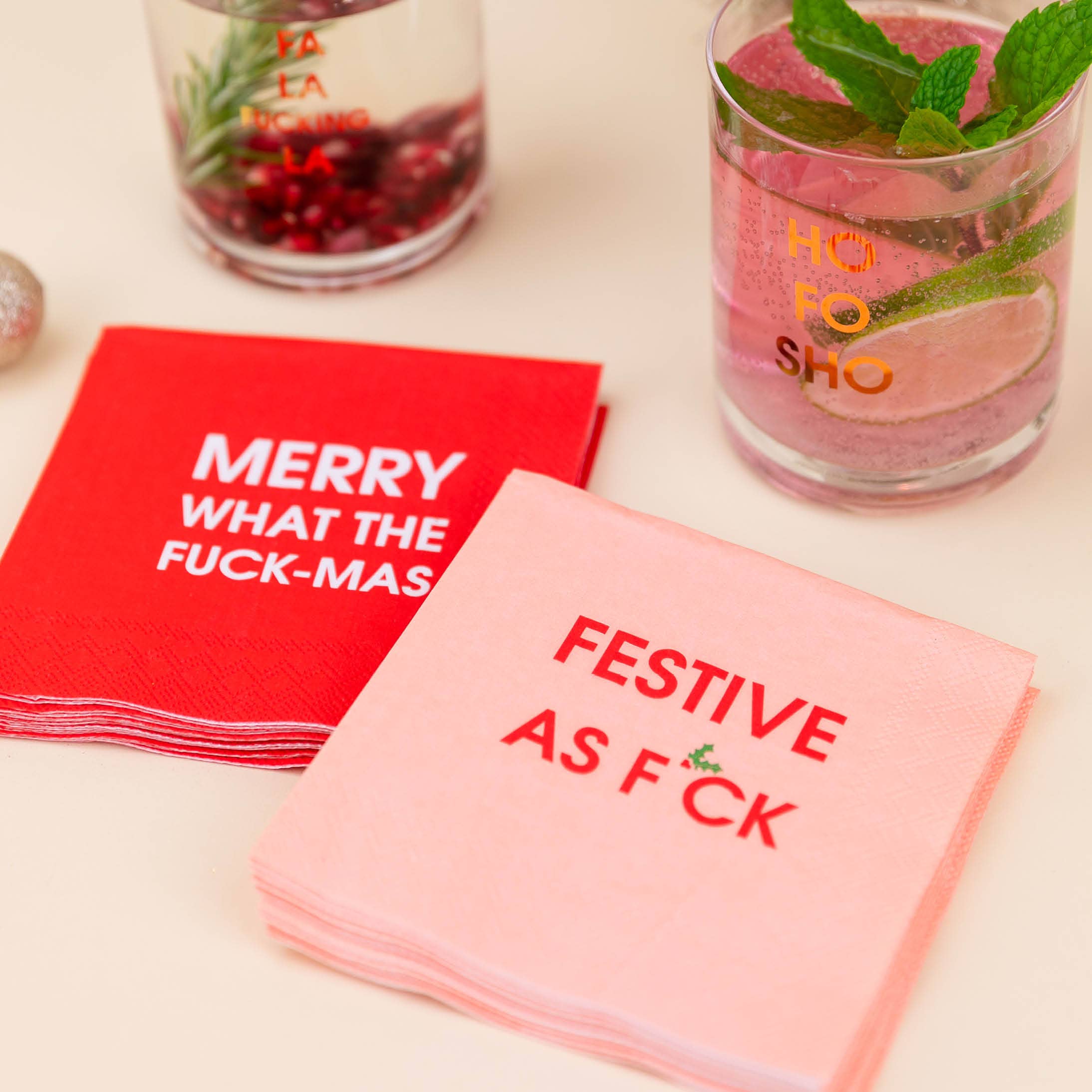 Chez Gagné - Wholesale Disposable Napkin - Festive As F*ck - Holiday Cocktail Napkins3
